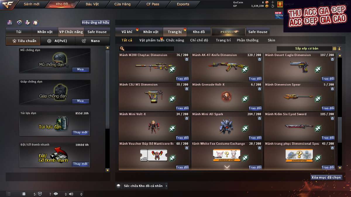shop acc cf uy tin gia re